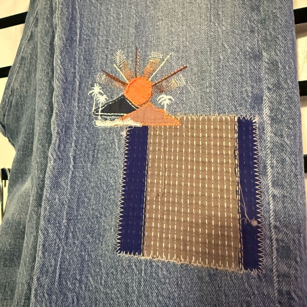 Anthropology Patchwork Blue Jeans - Picture 2 of 5
